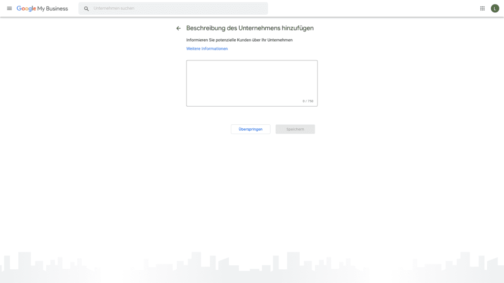 Google My Business Unternehmensbeschreibung