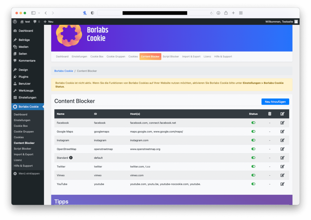 Borlabs Cookie Content Blocker 12